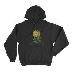 Groovy Dandelion Unisex Hoodie Black